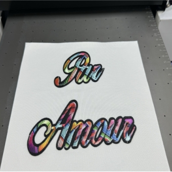 Embroidery full color printing with UV printer CCD scanning